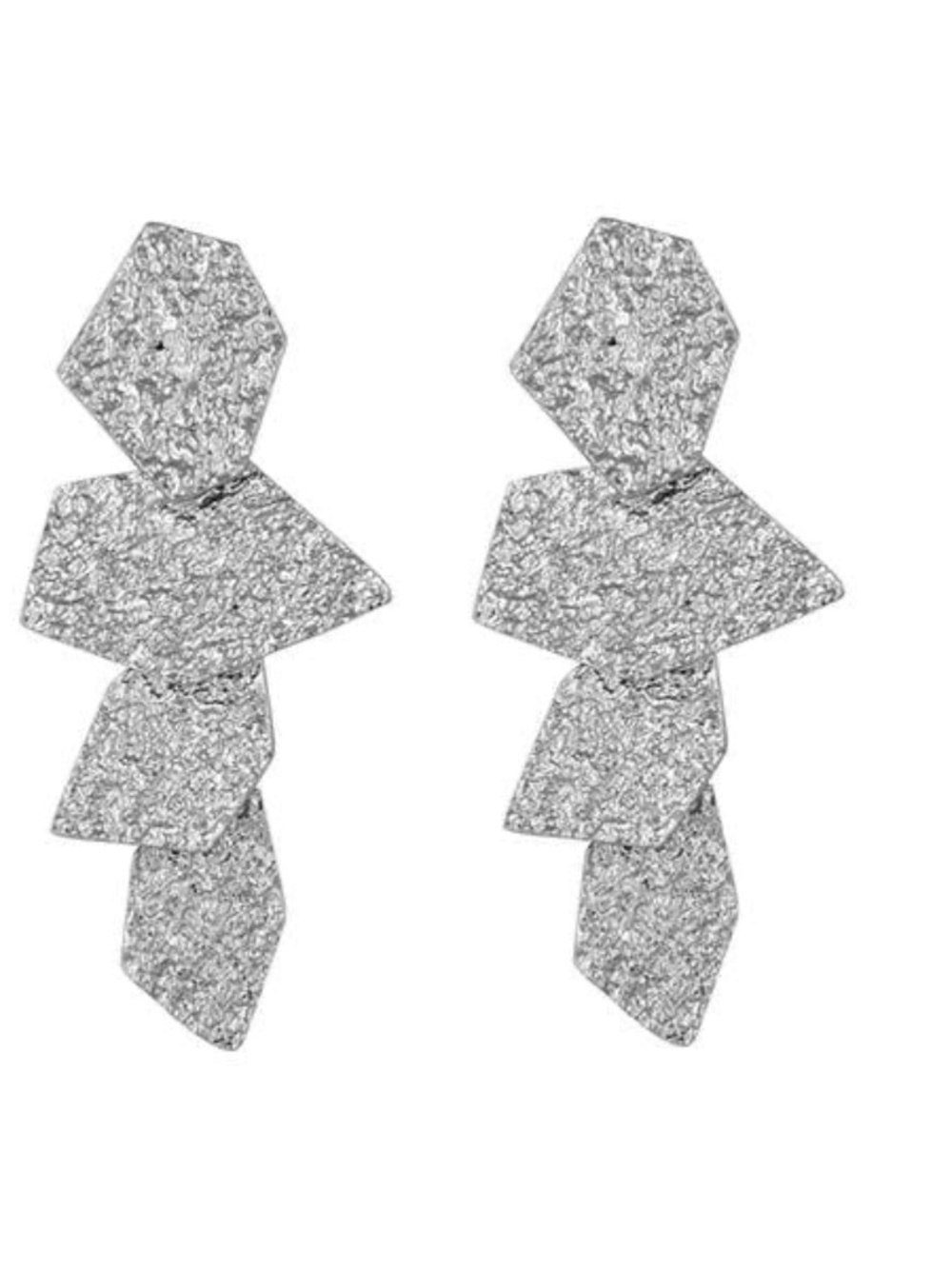 Womens Silver Sparkle Drop Earrings
